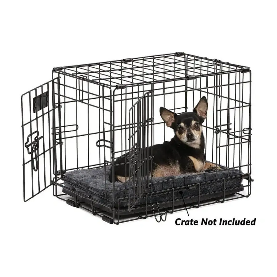 18L-Inch Gray Dog Bed or Cat Bed w Comfortable Bolster  Ideal for Toy Dog Breeds & Fits