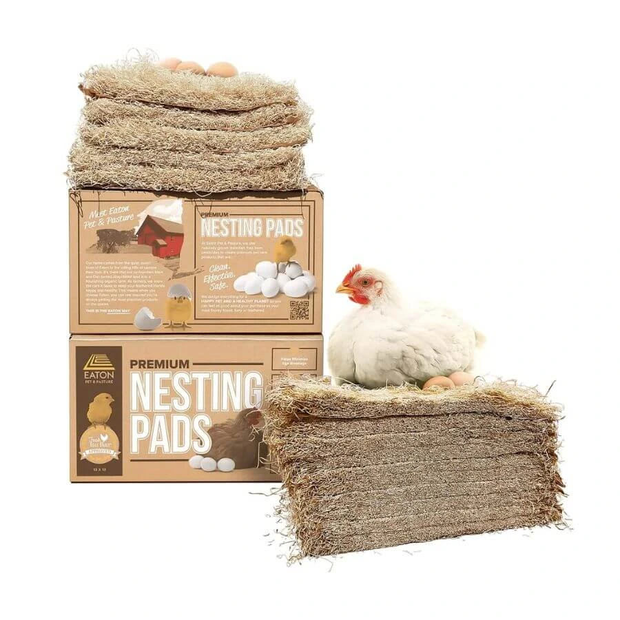 Eaton Pet and Pasture, Premium Laying Hen Nesting Pads, USA Grown & Sustainably Harvested, 13 x 13 (10 Pack)